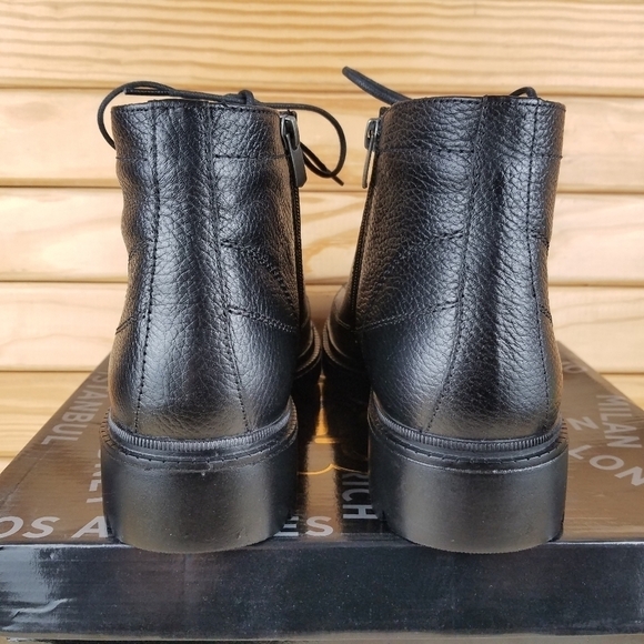 Men\'s 100% Genuine Leather Black Ankle Boots 7 US Paul Branco Side Zip Lace-up main image 10